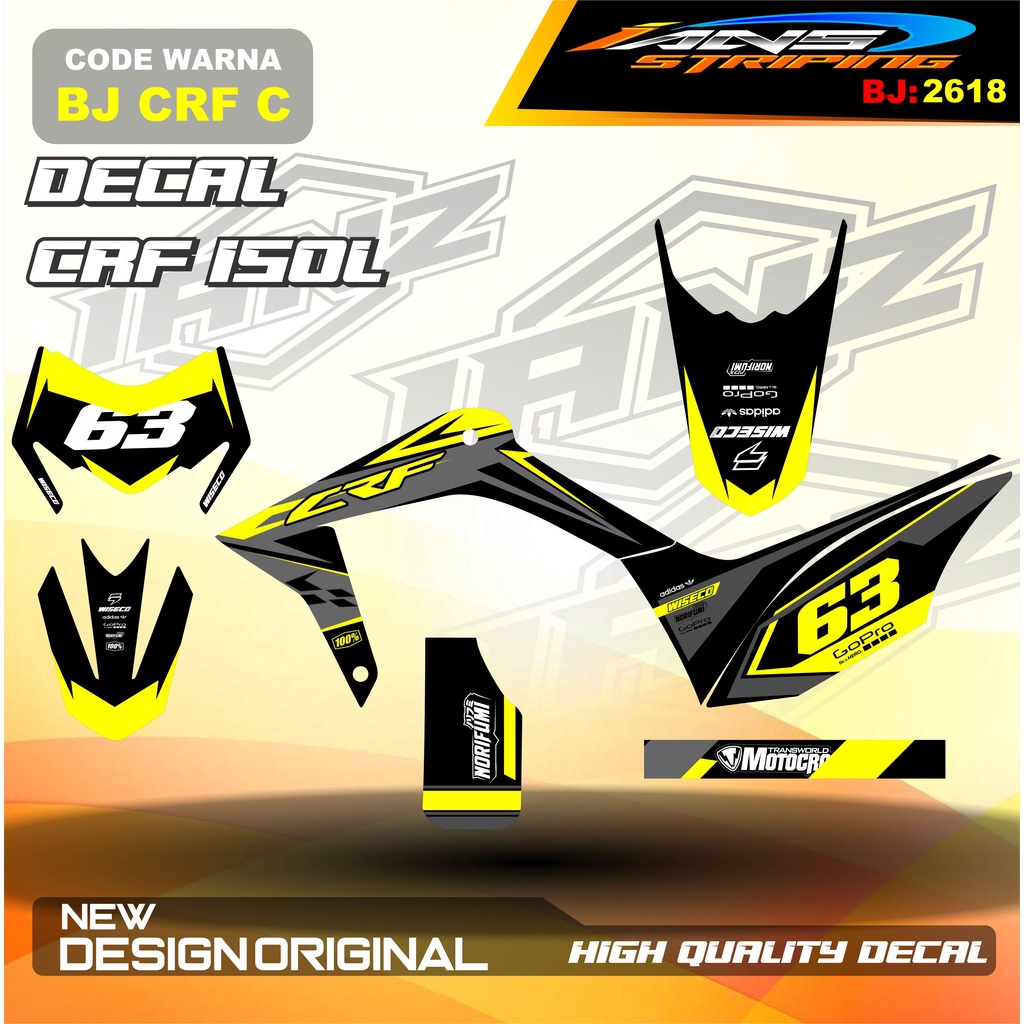 STICKER DECAL CRF 150L / DECAL STICKER CRF TRAIL FULL BODY / STRIPING CRF DESAIN TERBARU