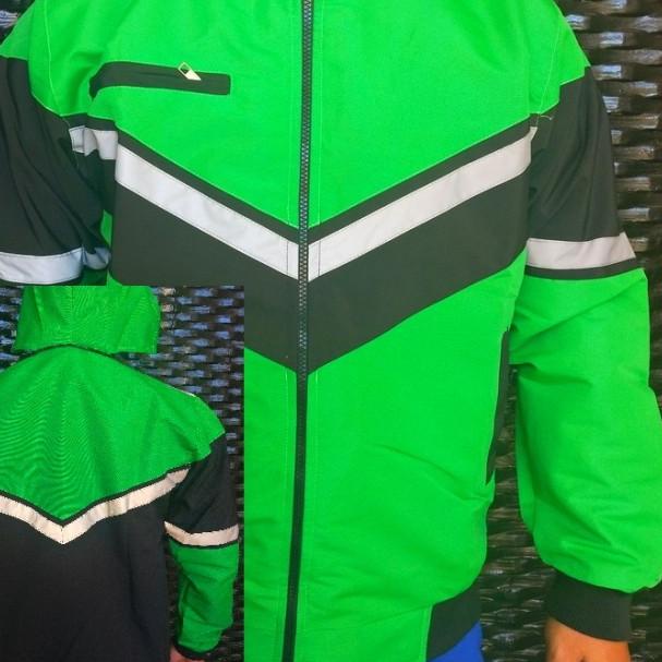 jaket polos hijau bomber ojol - M