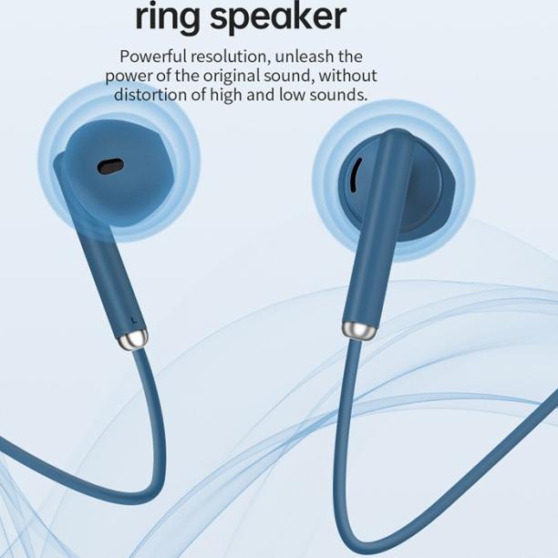 In-Ear Earphones KIVEE Wired Earphone Mic 3.5mm Android - Biru