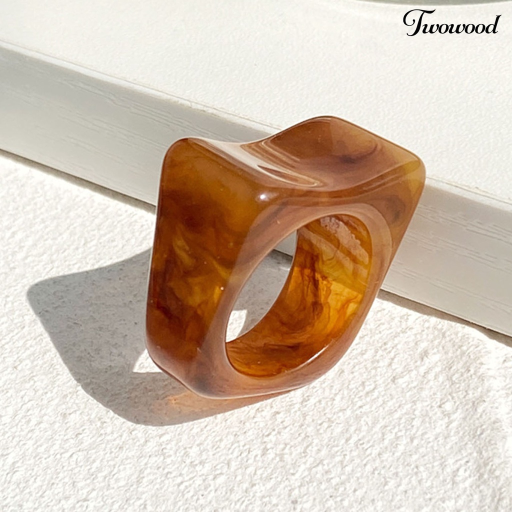 Cincin Transparan Bentuk Geometris Gaya Vintage Untuk Unisex