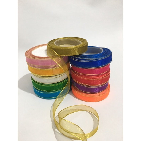 

PITA ORGANDI LIST EMAS 1/2 INCH ( 1,25cm ) HARGA PER ROLL by.happy.partyshop.wajak
