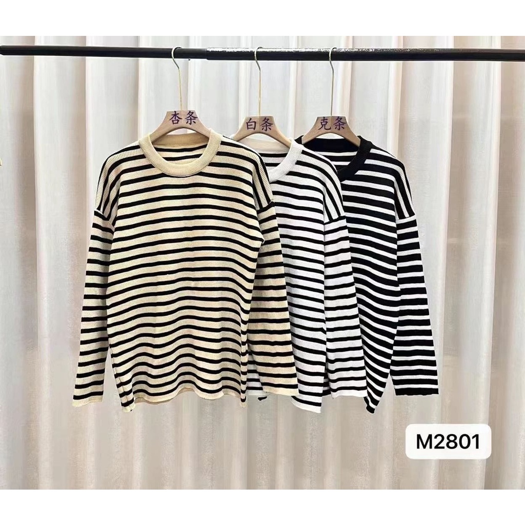 Nira Top Knit - Basic Stripes Soft Knit - Atasan Import Blouse TM (M2801)