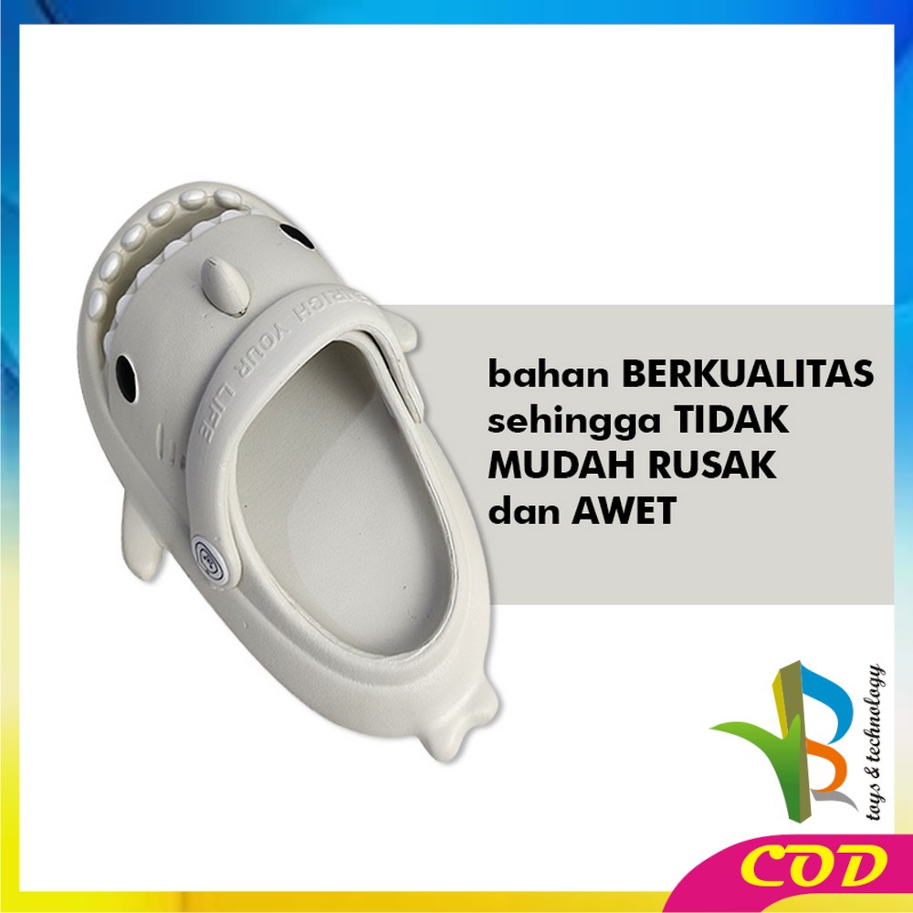 RB-S40 Sandal Hiu Karakter Hewan Lucu Bahan EVA Dengan Tali Belakang / Sendal Shark Anak Lucu Anti  Slip Unisex / Sendal Selop Anak Import