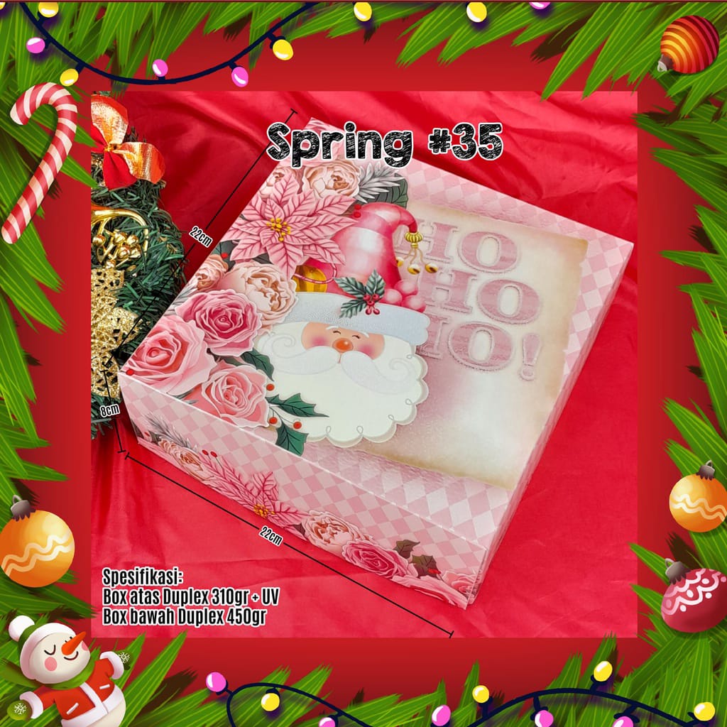 

BOX CHRISTMAS SPRING 35, 36 / BOX MERRY CHRISTMAS / KOTAK KUE TART
