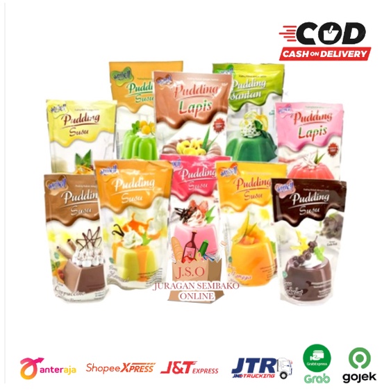 (JSO) Nutrijell Nutrijel PUDDING Susu Puding Susu All Varian Rasa BPOM HALAL