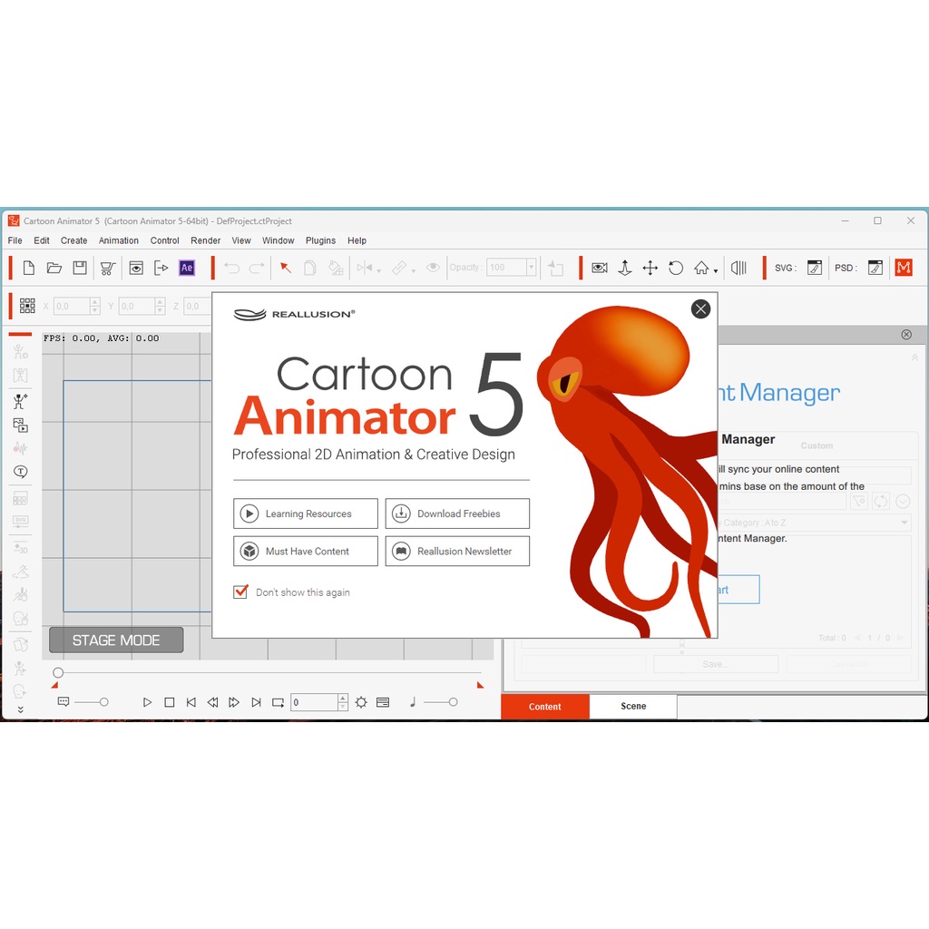 Software Cartoon Animator 5 Profesional Full Version Lifetime Full Content Asset Premium| Program Software 2D Creativity &amp; Animation Design
