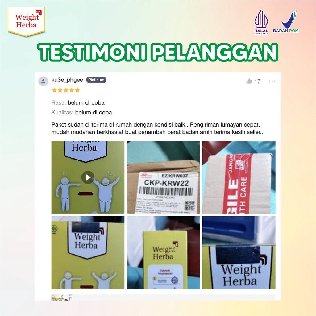 Weight Herba 3 Box Susu Penggemuk Badan Penambah Berat Badan dan Penambah Nafsu Makan Dewasa Secara Herbal Alami Original Halal BPOM bisa COD Isi 200gr