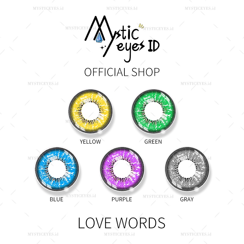 [✅COD] MYSTICEYES SOFTLENS COSPLAY CRAZY LENSA KONTAK WARNA LOVE WORDS &amp; VIKA TRICOLOR SERI 3 TONE 14.5MM (NORMAL)