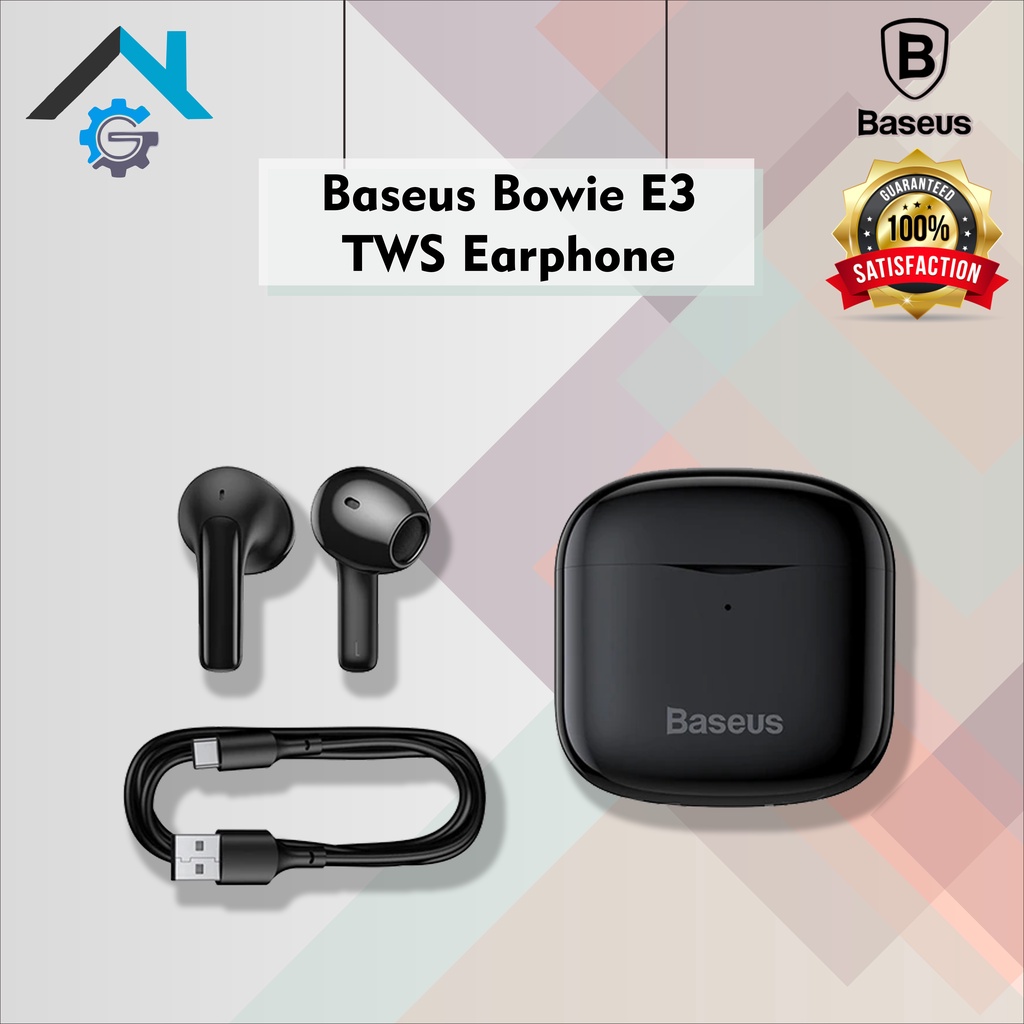 BASEUS E3 TRUE WIRELESS BLUETOOTH EARPHONE EARBUDS TWS BOWIE