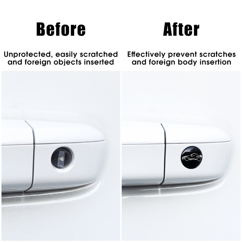 4 Pcs Stiker Pelindung Lubang Kunci Pintu Mobil Luminous Anti Debu