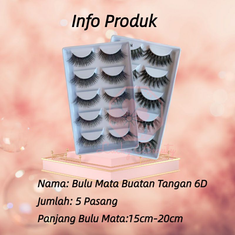 BULU MATA PALSU set 5 Pasang 6D NATURAL Bulu Mata EYELASH Make Up