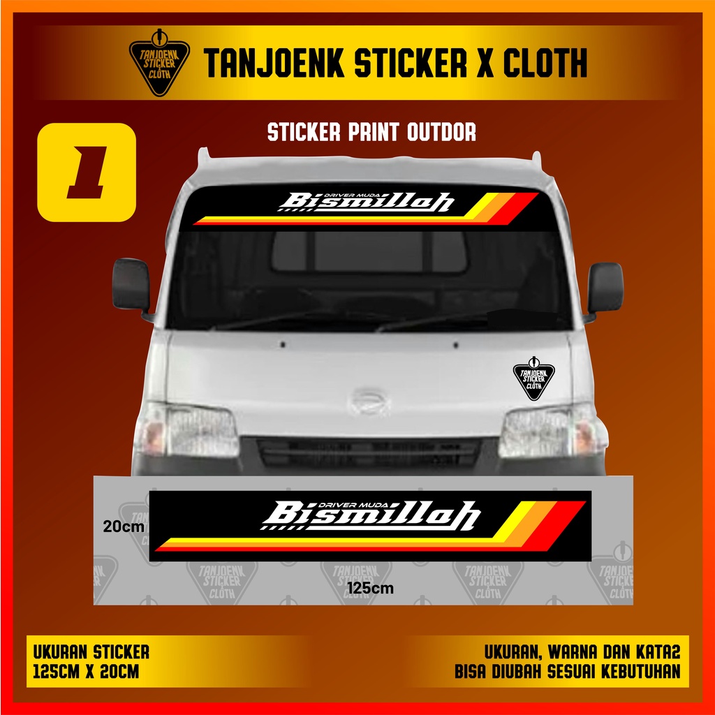 Sticker PONI Mobil stiker Kaca Depan grandmax, toyota kijang, avanza, brio, dan minibus lainnya