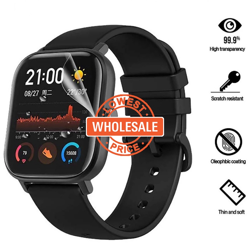 Film Pelindung Layar Smartwatch Bahan TPU Hydrogel Anti Gores / Air Untuk HuaMi GTS 2 Mini