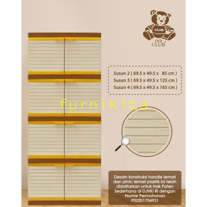 

JTR - LEMARI PAKAIAN PLASTIK SUSUN 4 CLUB JUMBO BESAR stock ready