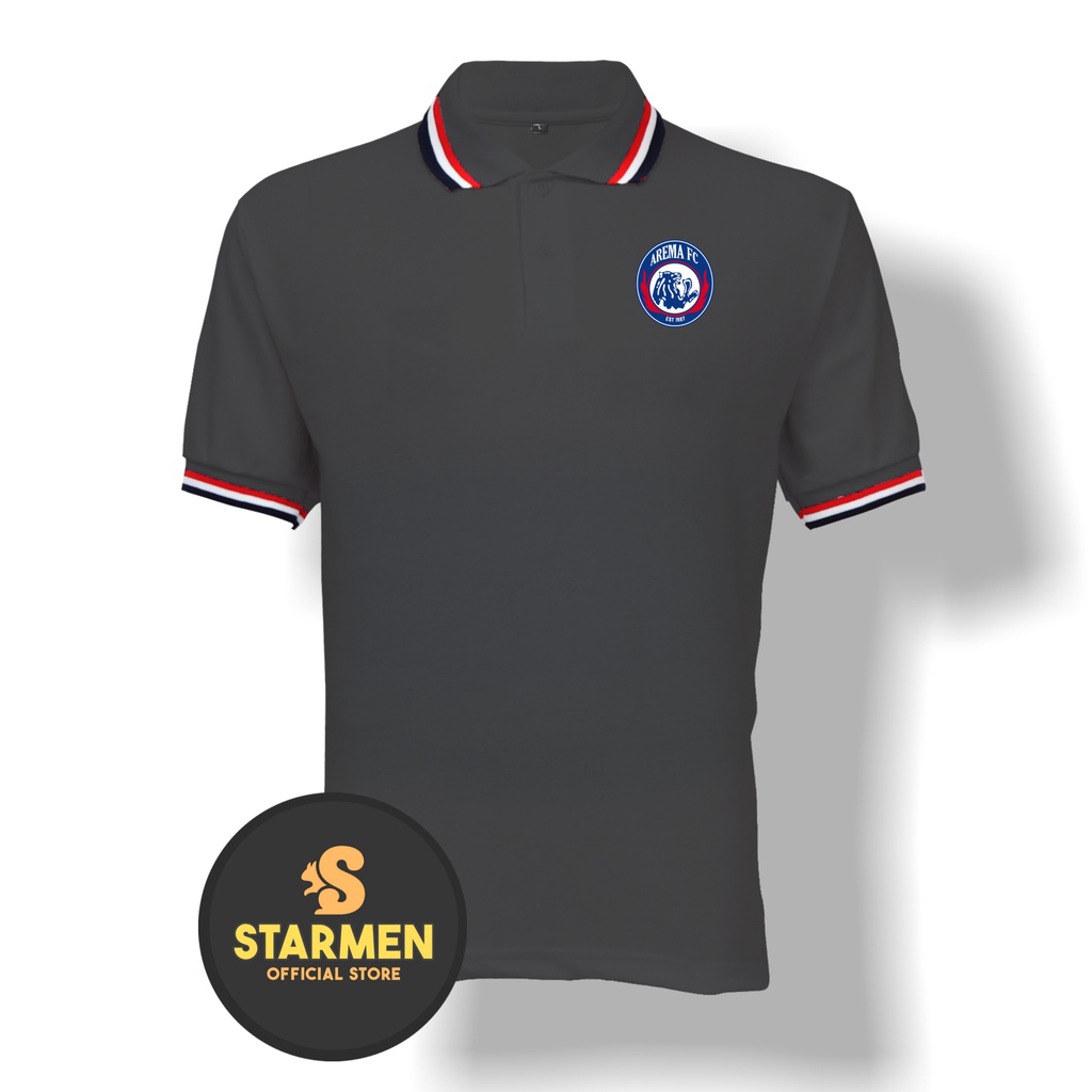 Kaos Polo Shirt Pria Kerah Logo AREMA FC