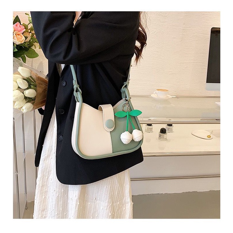 BJ14561 - BLACK/COFFEE/GREEN/KHAKI/LIGHTGREEN/WHITEGREEN - TAS WANITA FASHION KOREA CHINA IMPORT MODIS ELEGAN TERMURAH TERLARIS TERBARU BAGSTORE JAKARTA TAS BATAM EL4561