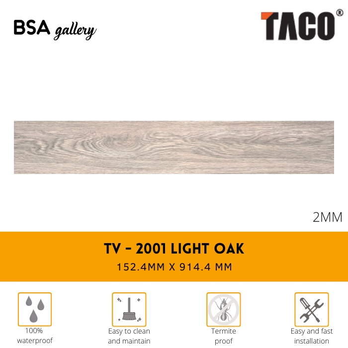 TACO VINYL 2MM TV 2001 LIGHT OAK / LANTAI KAYU VINYL / WOOD FLOOR