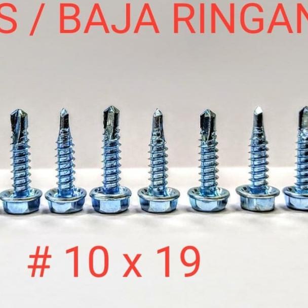Roofing Baja ringan Skrup Baja ringan 10x19 Isi 1000pcs