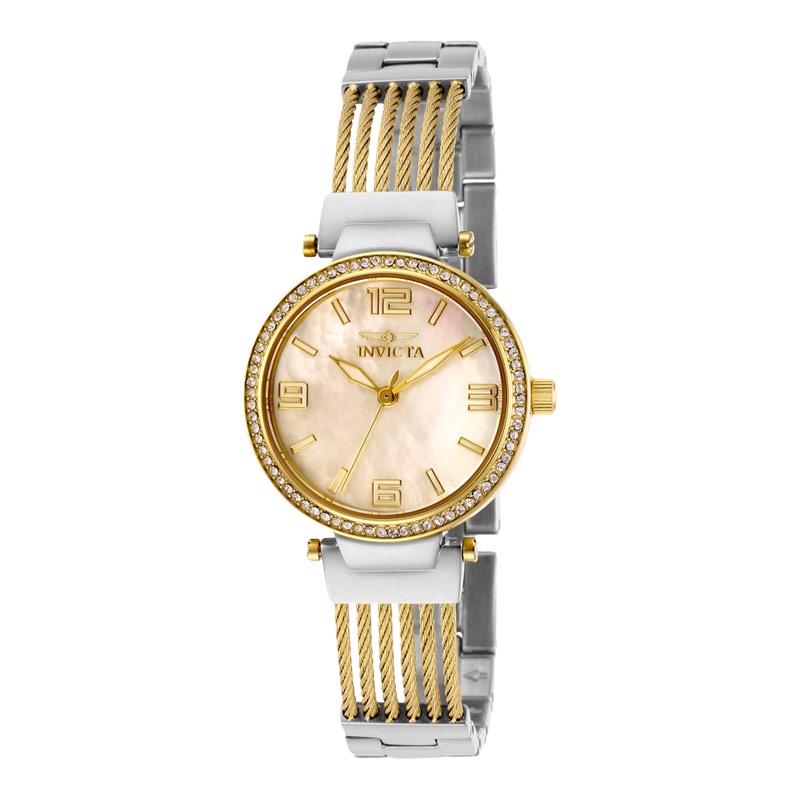 Jam Tangan Wanita INVICTA Bolt 29141 Mother of Pearl Dial Dual Tone Stainless Steel Strap
