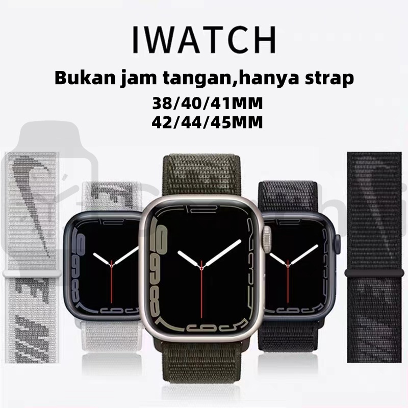 Nike Nylon Woven Watch band for Smart Watch Series 8 7 6 41mm 45mm Hook and Loop Fastener Sports Strap for iWatch