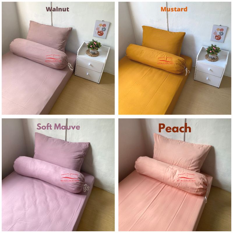 Sprei Estetik Polos Beige Coklat Susu Tanpa Embos Ukuran 120x200 160x200 180x200 Bahan Polymicro Aesthetic Nude