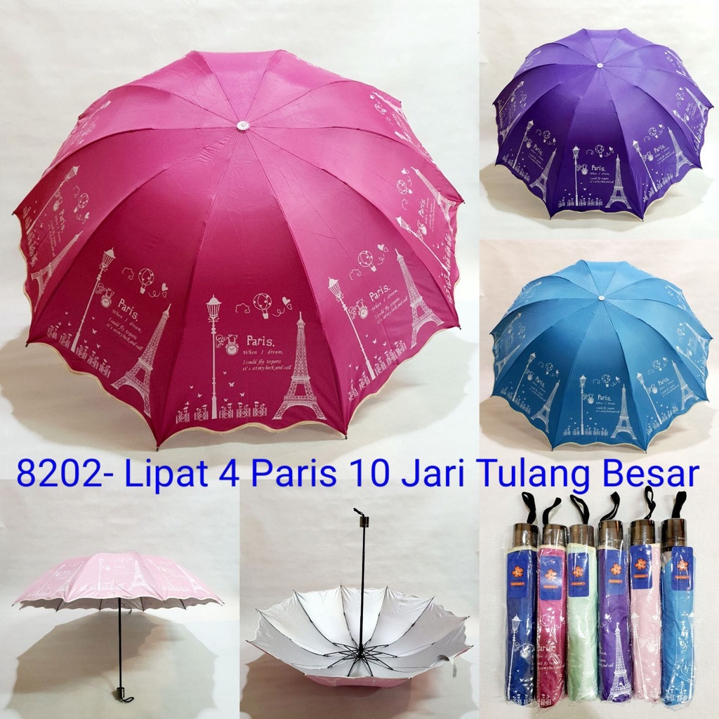 Payung Lipat 3 Besar Jumbo 10 Jari Motif Paris