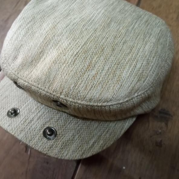 Topi Pelukis topi flat caps topi Patino topi Pet topi sutradara copet - krem, S