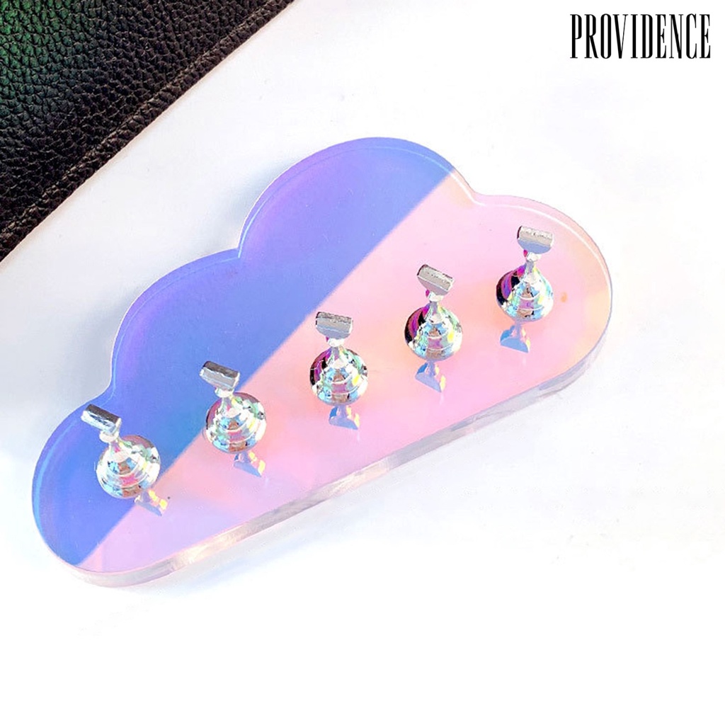 Providence 1 Set Stand Holder Kuku Palsu Bisa Dilepas Untuk Display / Latihan Nail Art / Salon