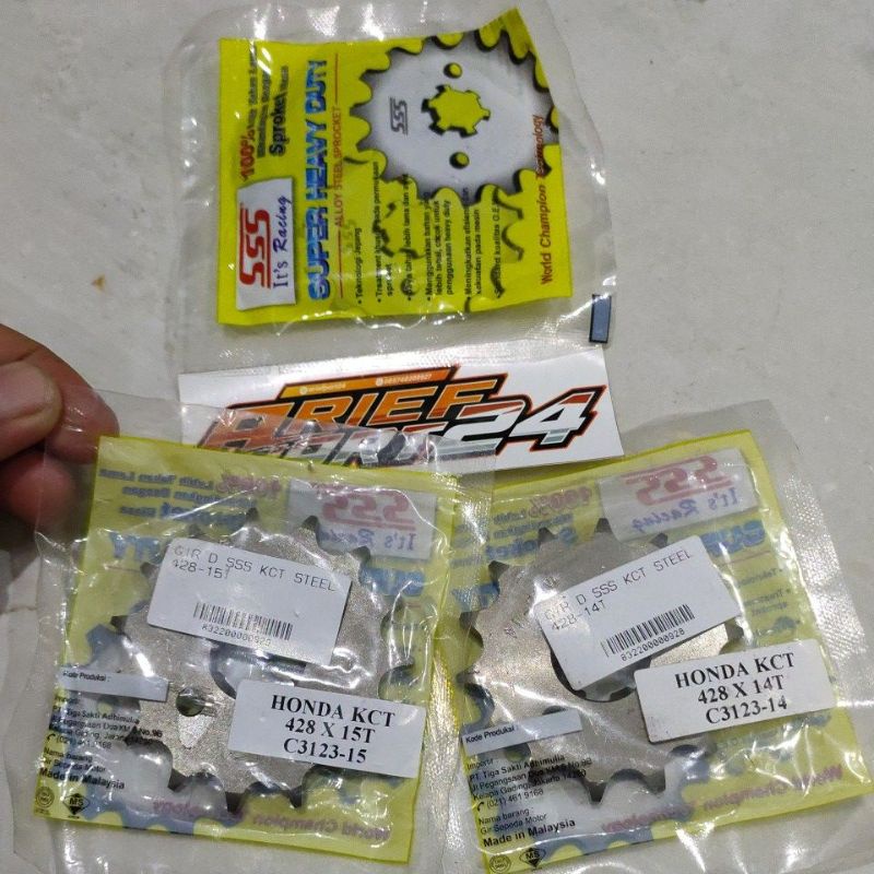 Gear ger depan sss Megapro Tiger GL KCT 428.14T/15T.