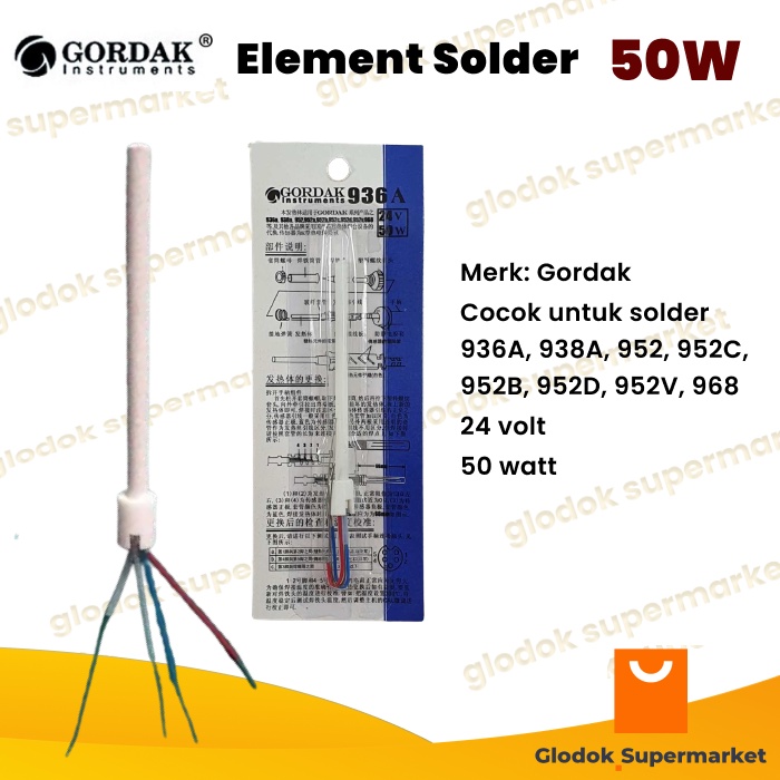 Elemen Solder Gordak 936A Element 936 Temperature