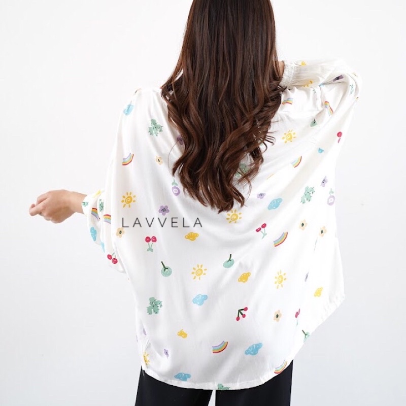 LAVVELA MELODY OUTER BAHAN RAYON BATWING KIMONO OUTFIT PRINT