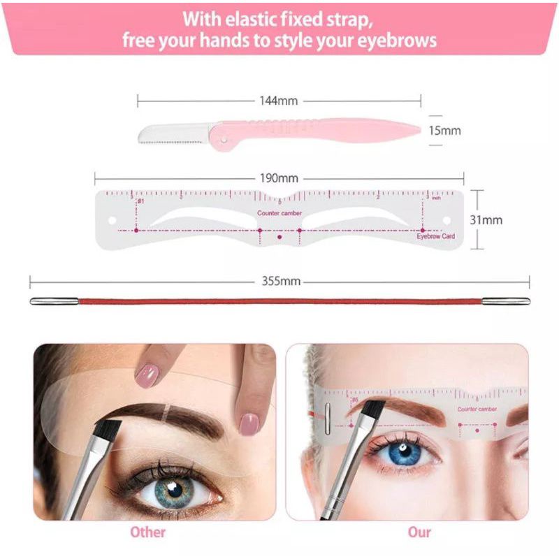 Eyebrow Template Make Up / Eyebrow Stencil Card / Brow Class Drawing Guide