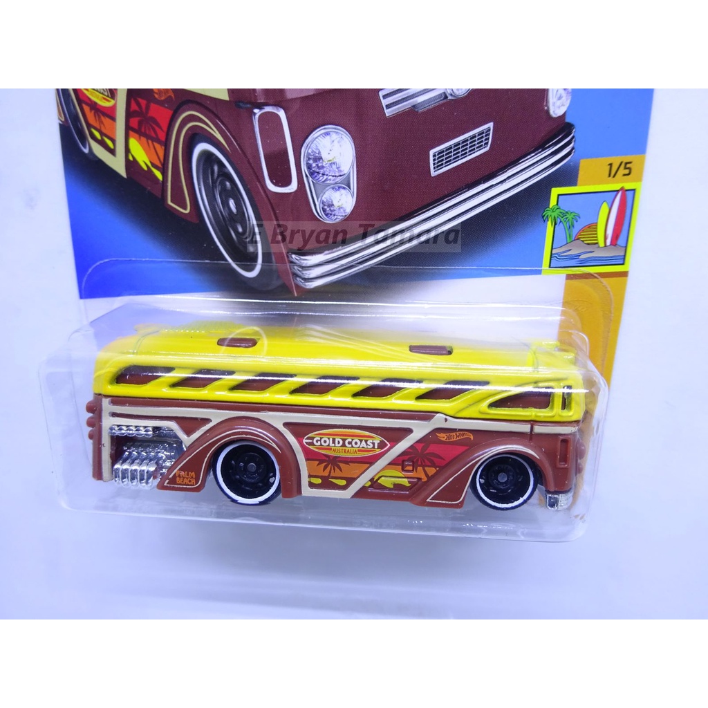 Hot Wheels Surfin School Bus Coklat Kuning