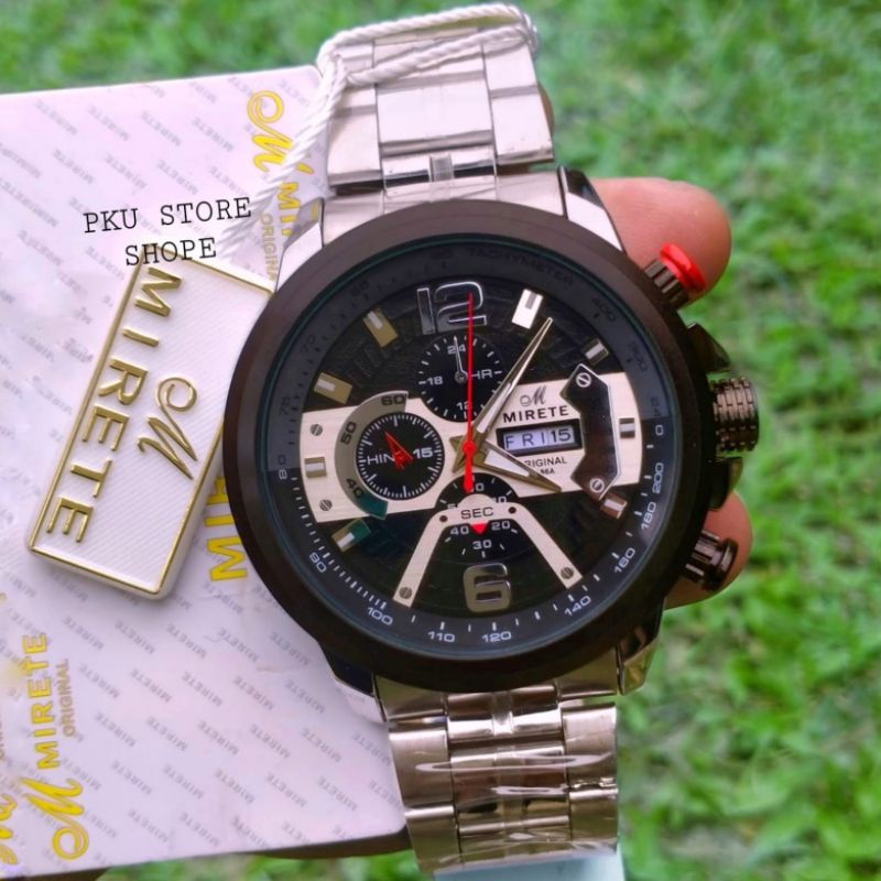 JAM TANGAN PRIA IMPORT MIRETE WATER RESISTANT 3M
