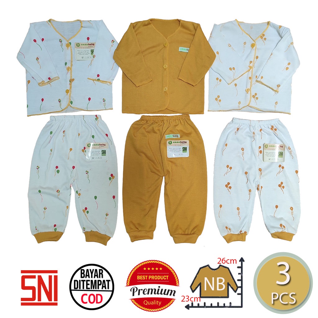 6 pcs Baju Bayi Celana Bayi 3 Setelan Baju Lengan Panjang Celana Panjang Bayi Baru Lahir Piyama Baju Tidur Bayi Newborn Gift Set Kado Murah