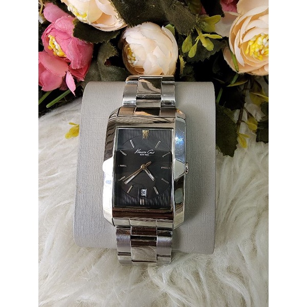 Kenneth cole square silver men watch