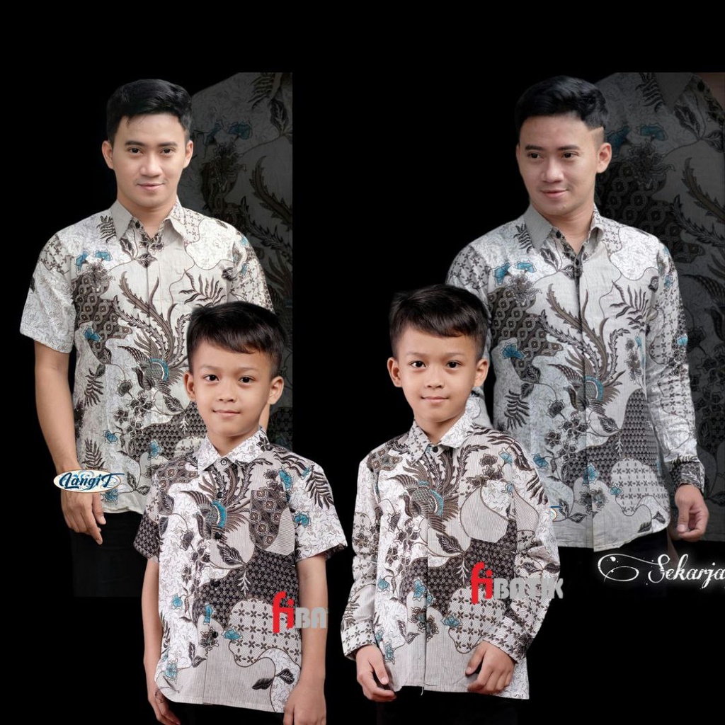 Kemeja Batik Anak Laki-laki Lengan Panjang Couple Ayah Dan Anak Cowok // Batik Pria Model Terbaru