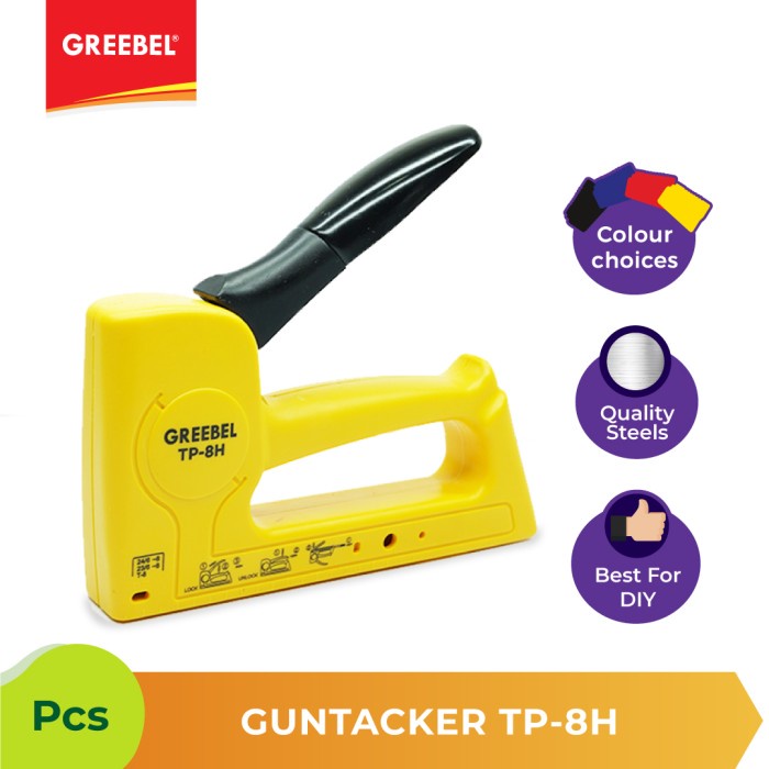 

Stapler Tembak Guntacker Greebel TP-8H Heavy Duty - untuk DIY / UMKM