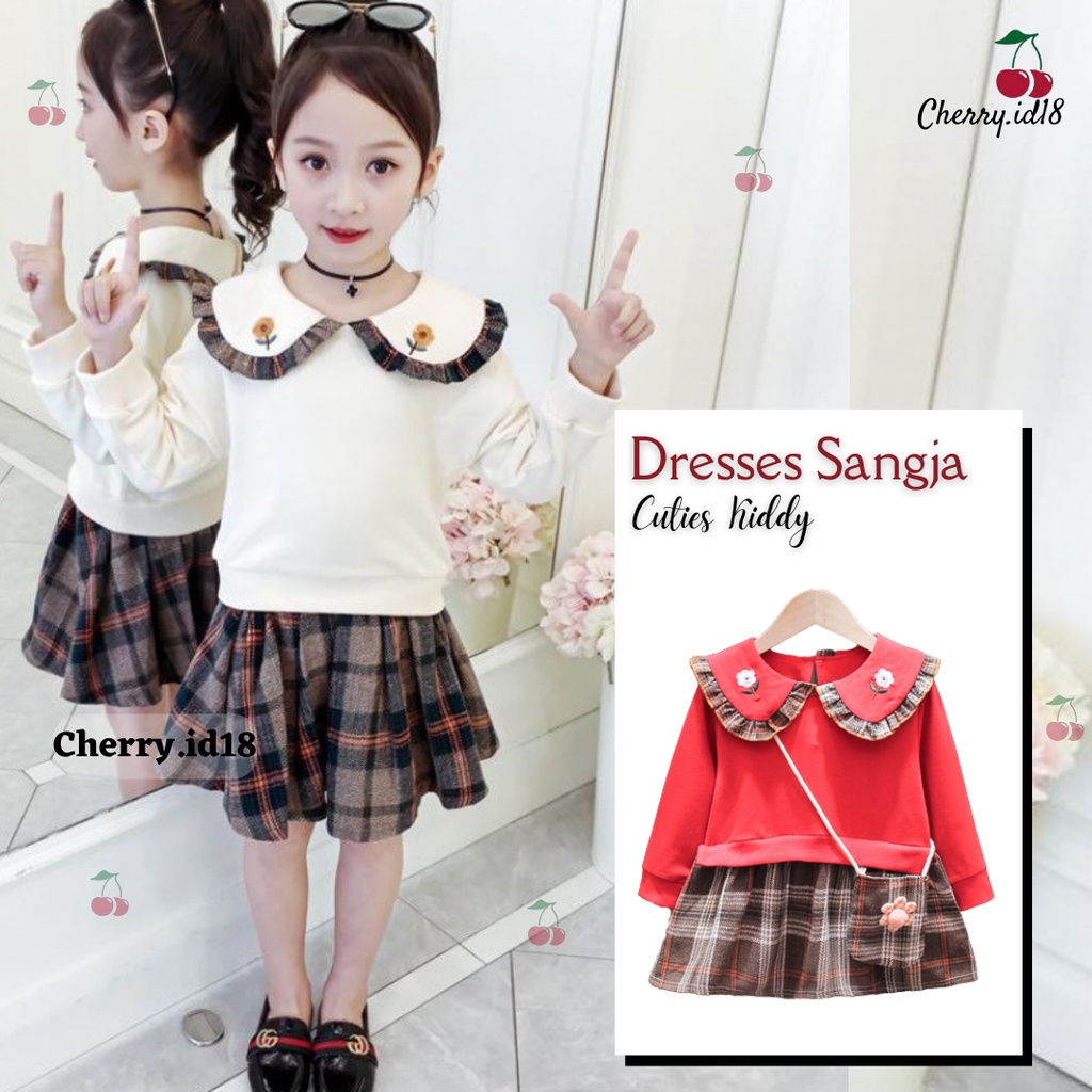 (6bln - 3thn) COD Dress Anak Perempuan Import / Pakaian Anak Perempuan / Baju Natal Anak - FREE TAS D52