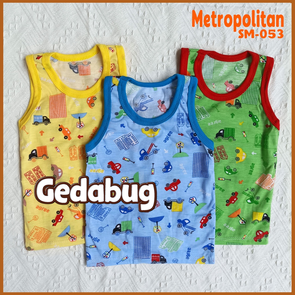 3 Pcs - Singlet Agree Kids SM-053 Metropolitan | Singlet Anak Motif Lucu dan Berkualitas | Gedabug