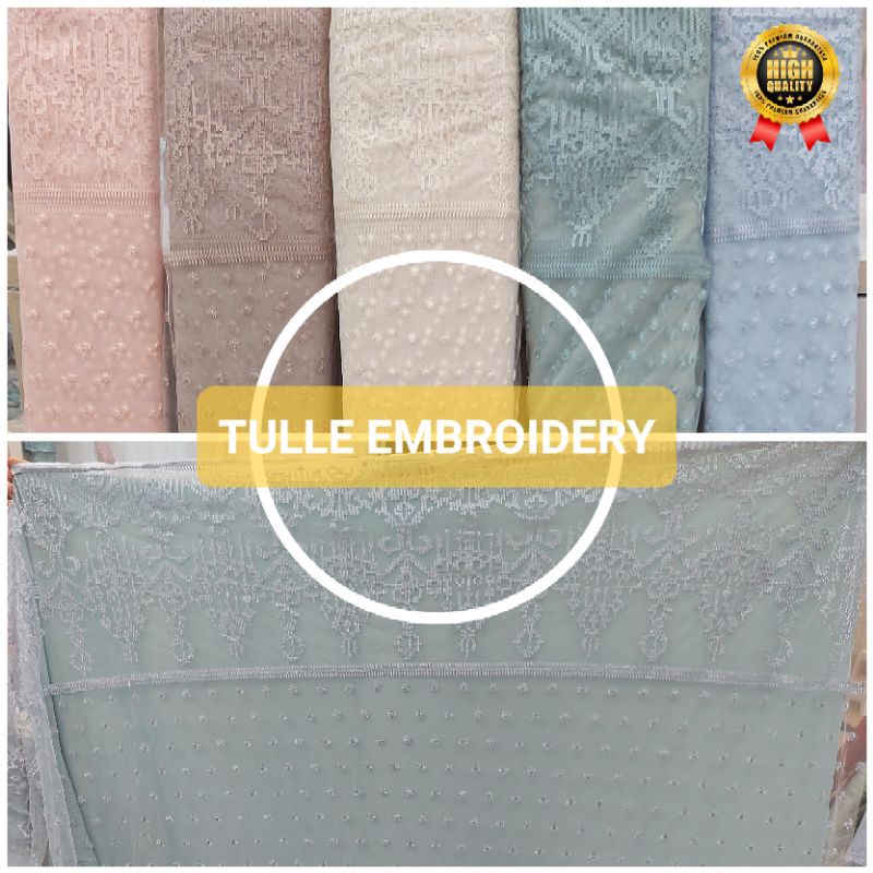 TULLE BORDIR MOTIF/TILE BORDIR/TILLE EMBROIDERY/TULE BORDIR MOTIF SAPTO/TULLE SABTO