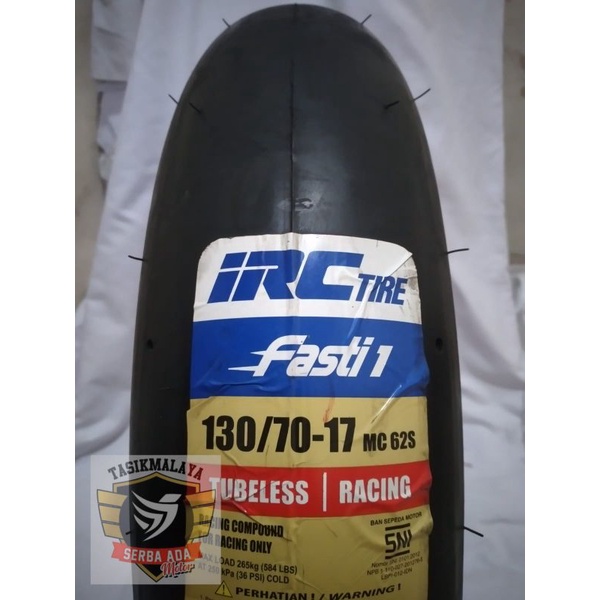 BAN LUAR IRC FASTI 1 130/70-17 SOFT COMPOUND TUBELESS