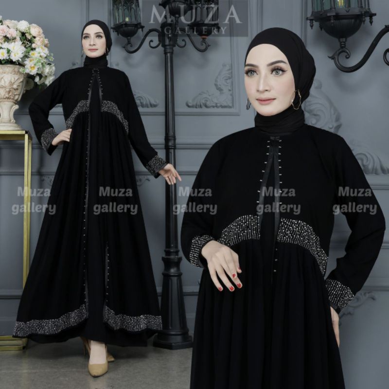 MUZA ABAYA HITAM ABAYA SYARI DUBAI 475 SWAROVSKI