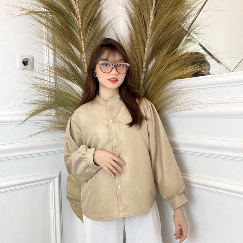 RD FASHION MSMO River Blouse Longsleeve / Blouse Wanita / Kemeja Crinkle / Kemeja Lengan Panjang