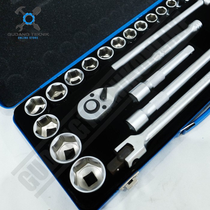 Kunci Shock 1/2&quot; 6PT 1 Set 24pcs 8-32mm 0605 0634 024 MULTIPRO / Socket Sok Sock Wrench 1/2 Inch Segi 6 24 Pcs TW Series MULTIPRO