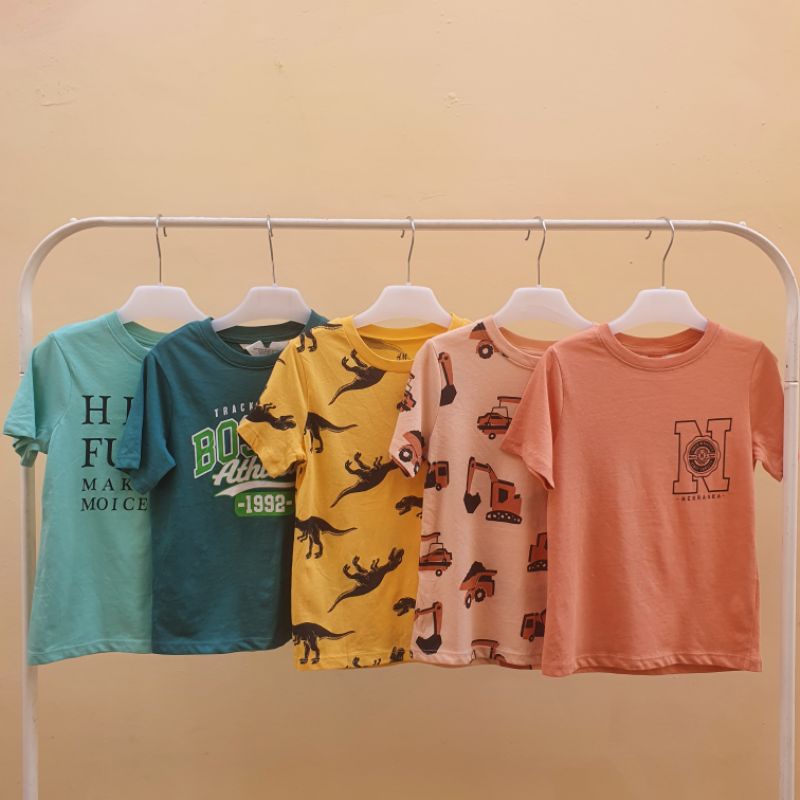 kaos anak laki-laki H*m branded sisa eksport