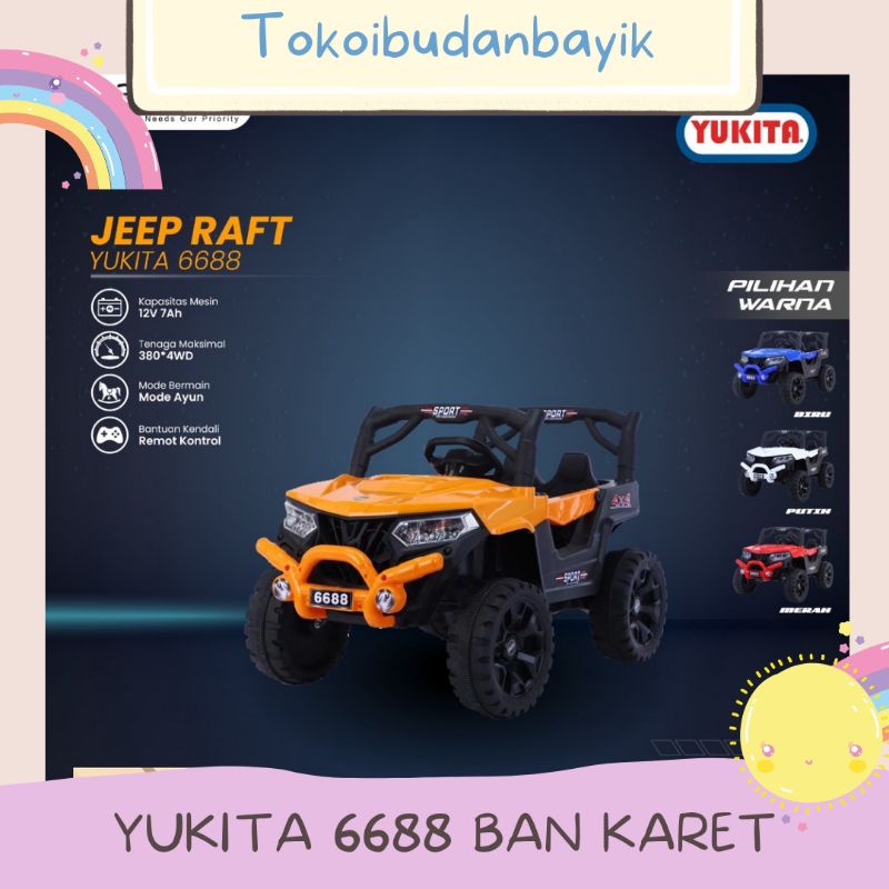 Mobil Aki Anak Mainan Remote dan Manual Bergaransi 12 volt Jeep 6699/6688