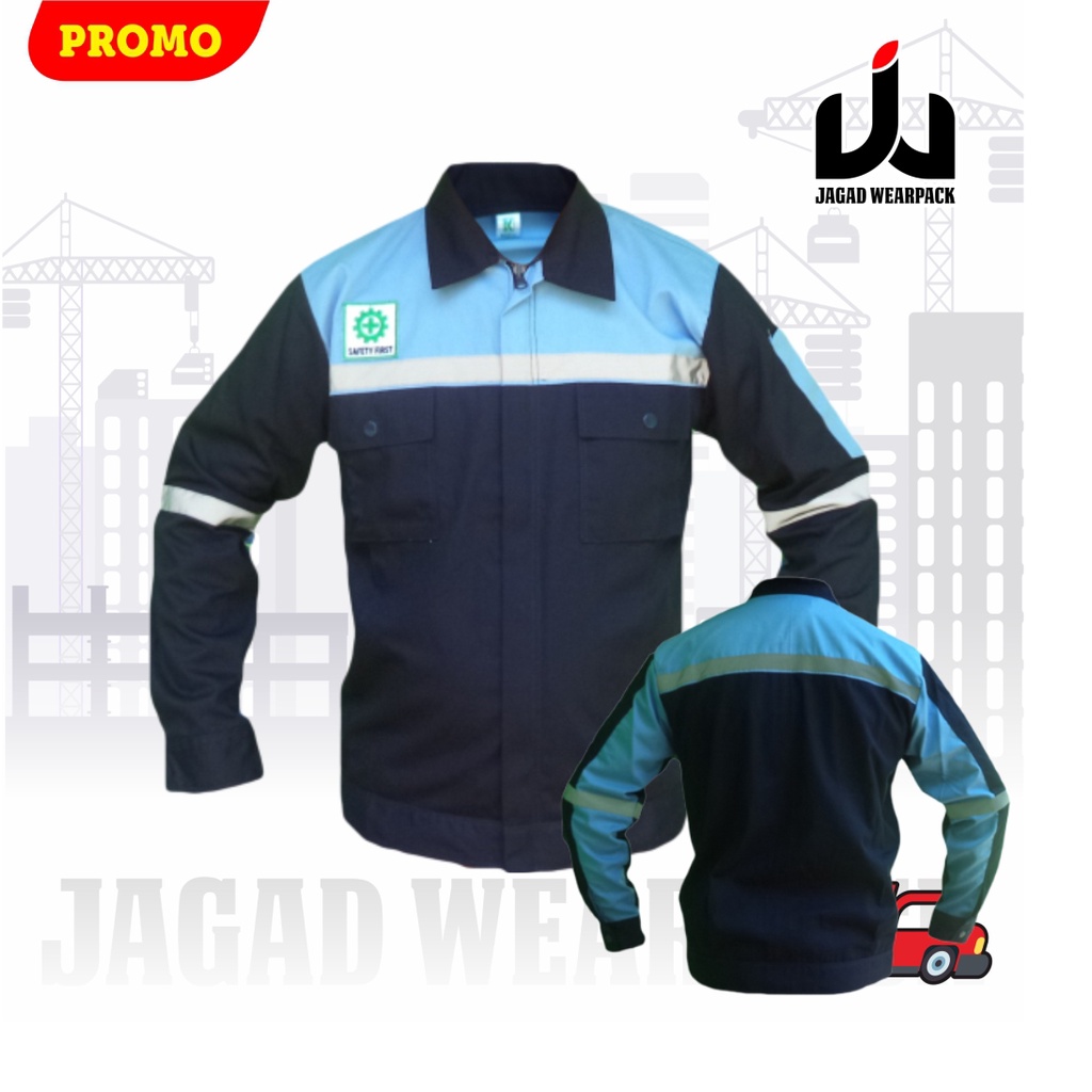 Wearpack Safety Katelpak Atasan Kemeja Kerja Potongan Lengan Panjang Baju Kerja DONGKER TOSCA