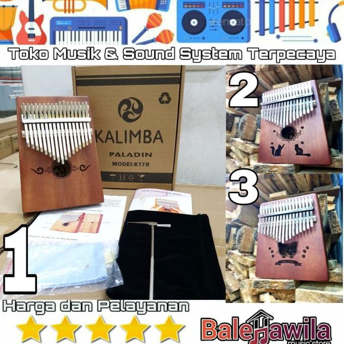 Kalimba 17Key Import Mahogany Wood Kalimba 17 Keys Kayu Keras Solid