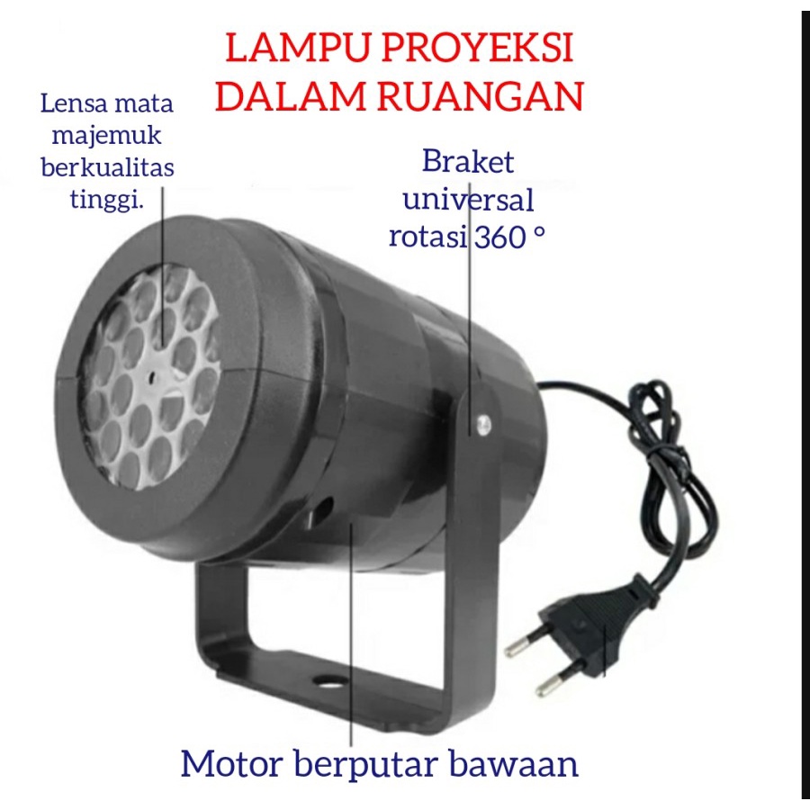 Lampu Proyektor kepingan salju dekorasi Natal Proyeksi Christmas Lamp
